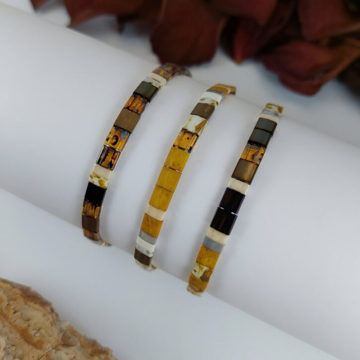 Bracelet De Perles Plates Re•ve Originel™ Ambre