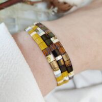 Bracelet De Perles Plates Re•ve Originel™ Ambre