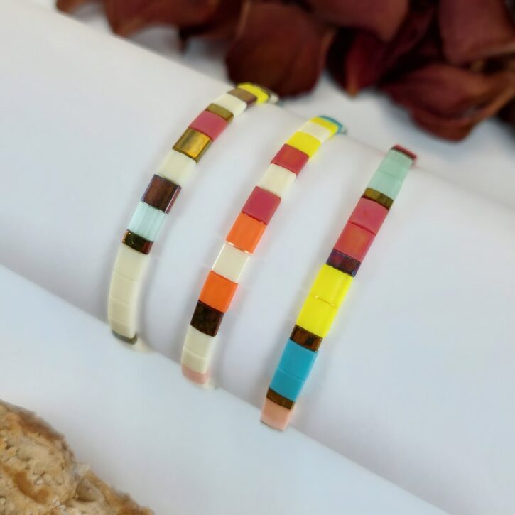 Bracelets De Perles Plates Re•ve Originel™ Ensemble Candice 1