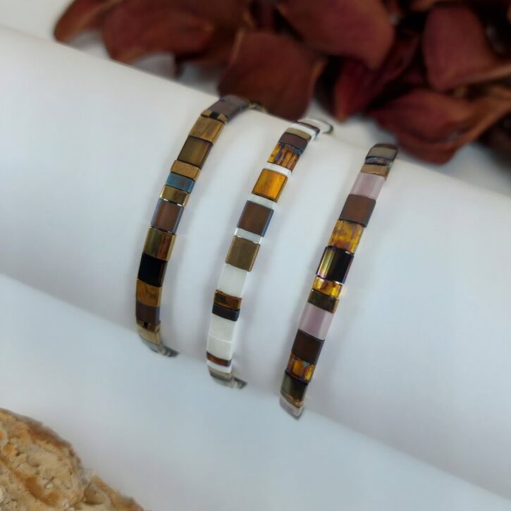 Bracelets De Perles Plates Re•ve Originel™ Ensemble Ebene 1