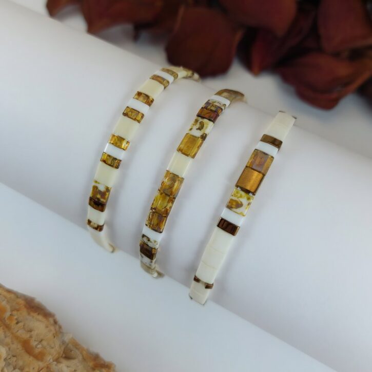 Bracelets De Perles Plates Re•ve Originel™ Ensemble Elia 1