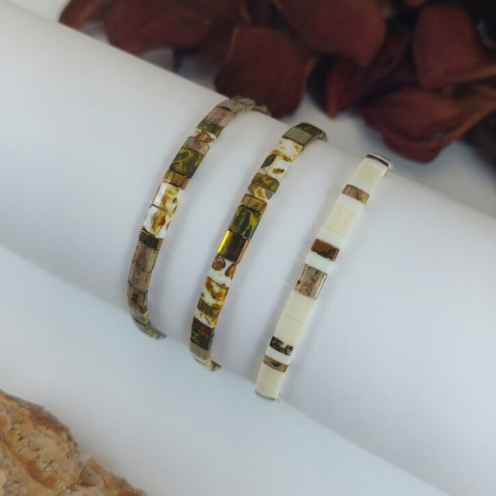 Bracelets De Perles Plates Re•ve Originel™ Ensemble Emilie 1