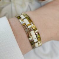 Bracelets De Perles Plates Re•ve Originel™ Ensemble Emilie 14