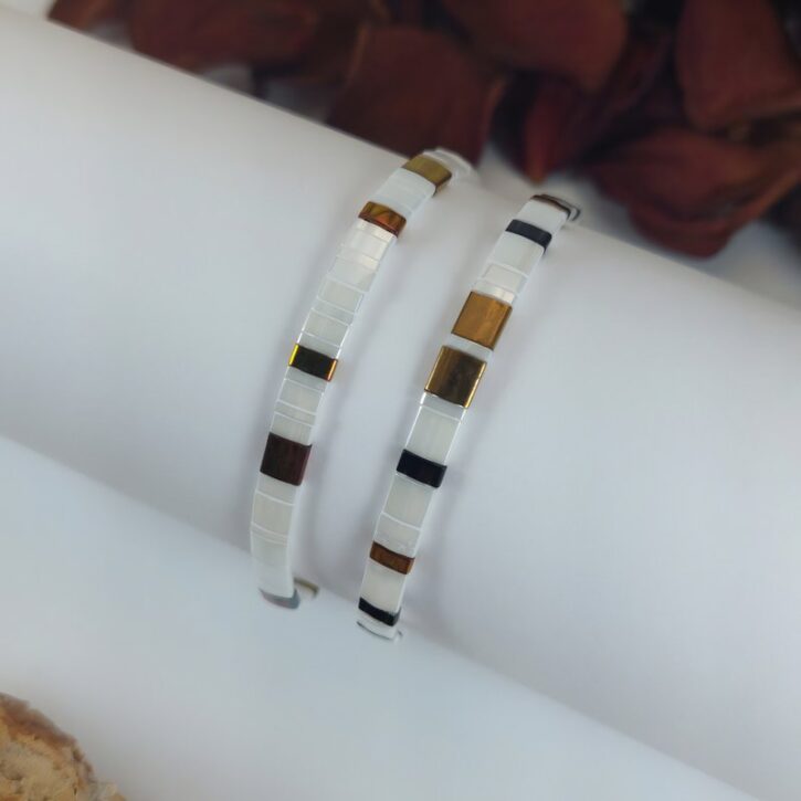 Bracelets De Perles Plates Re•ve Originel™ Ensemble Juliana 1