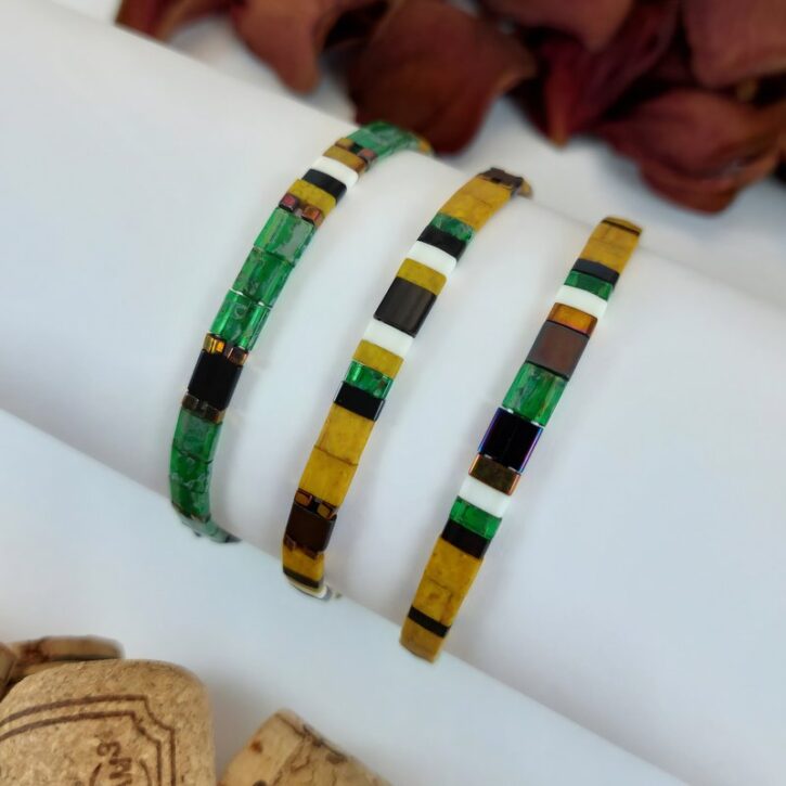 Bracelets De Perles Plates Re•ve Originel™ Ensemble Jungle 1