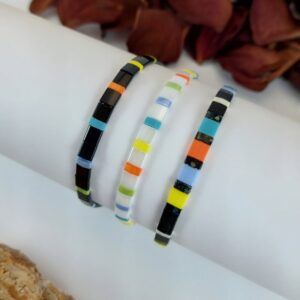 Bracelets De Perles Plates Re•ve Originel™ Ensemble Liquorice 1