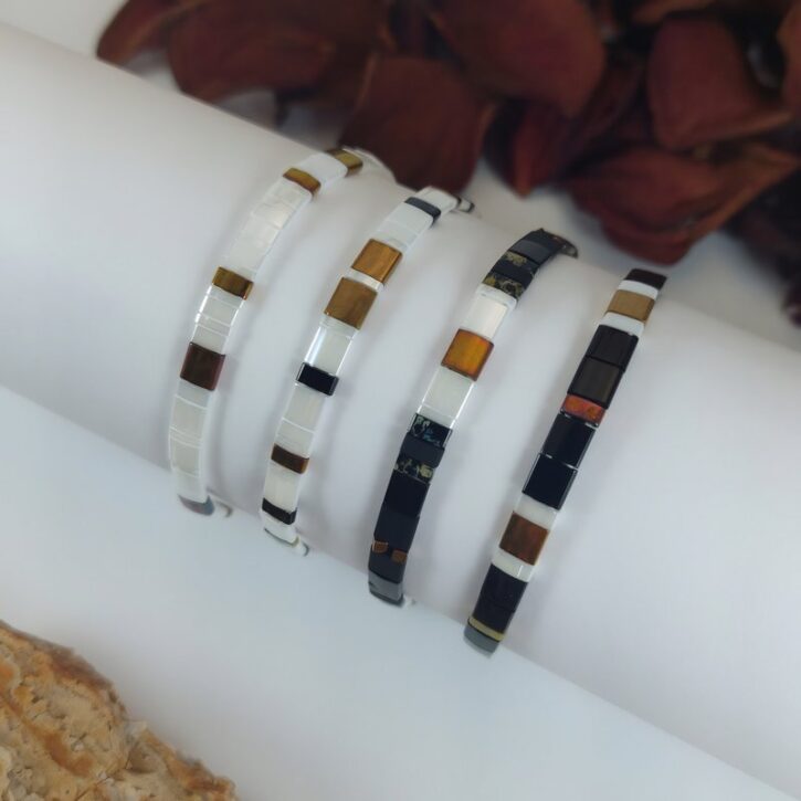 Bracelets De Perles Plates Re•ve Originel™ Ensemble Milos 1