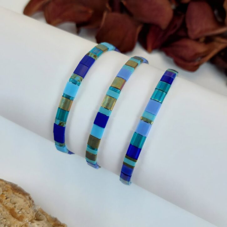 Bracelets De Perles Plates Re•ve Originel™ Ensemble Poseidon 1