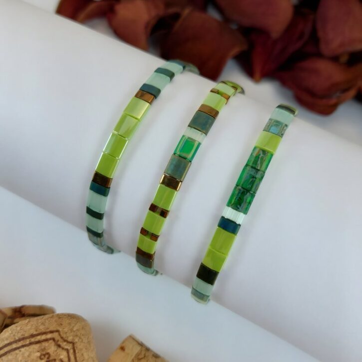 Bracelets De Perles Plates Re•ve Originel™ Ensemble Vegetia 1