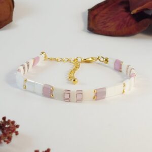 Bracelet De Perles Plates Re•ve Ambiance Colombe 7