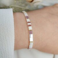 Bracelet De Perles Plates Re•ve Ambiance Colombe 9